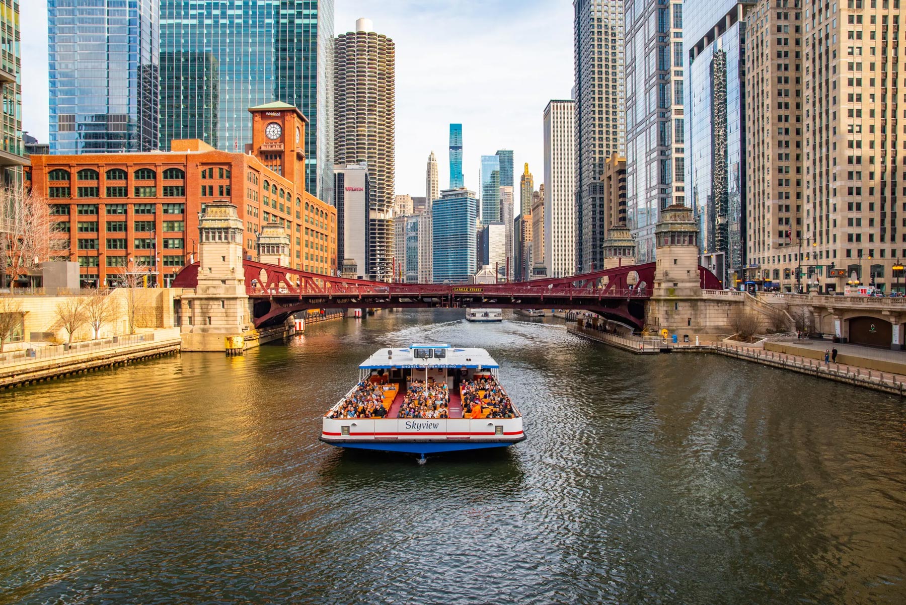 Boat on Shoreline Architecture River Tour